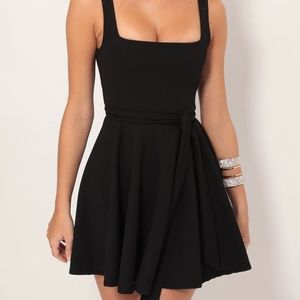 Black flare dress